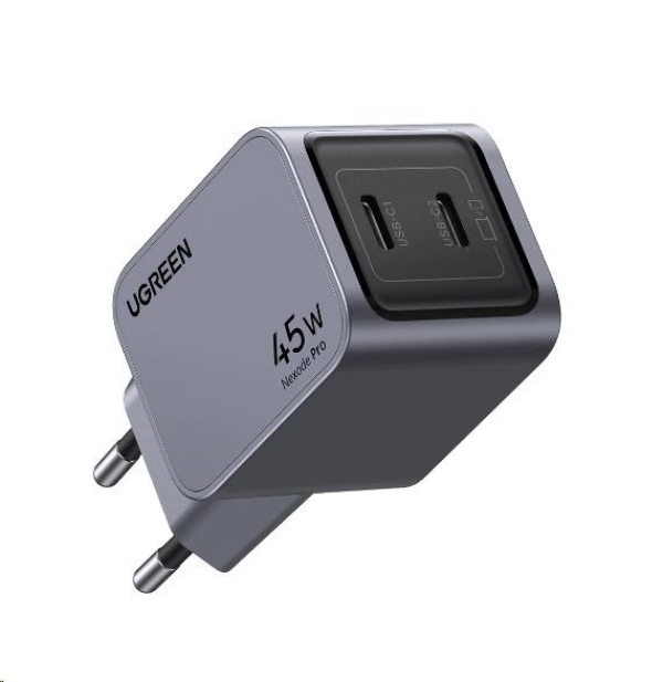 UGREEN síťová rychlonabíječka Nexode Pro 45W 2-Port USB-C, GaN, stříbrná