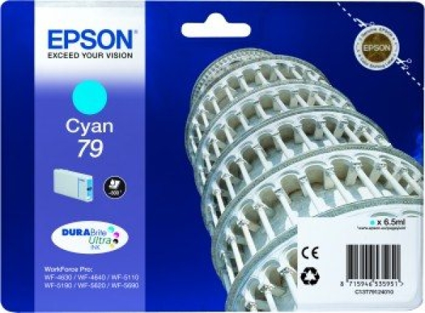 Náplň Epson 79, C13T79124010 azurová