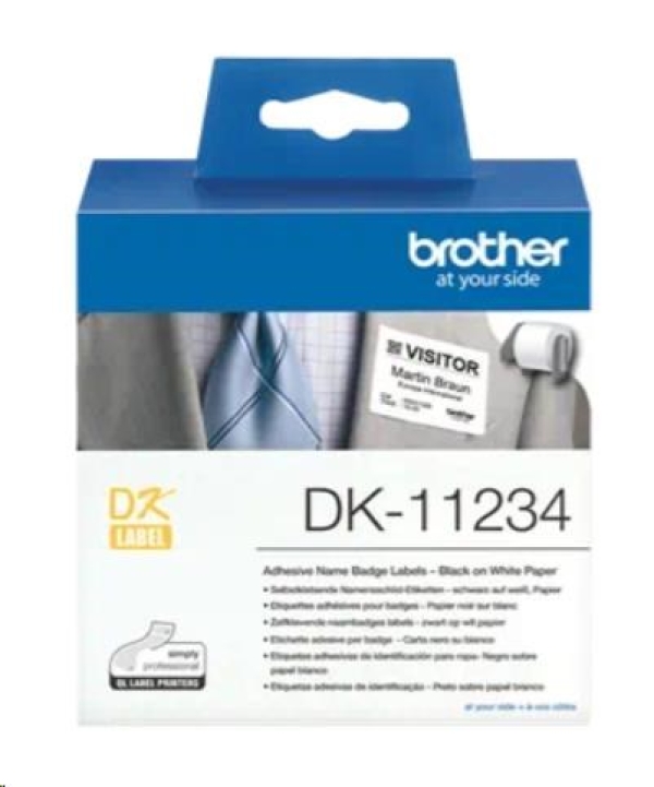 Brother papírové štítky 60mm x 86mm, bílá, 260 ks, DK11234, pro tiskárny řady QL