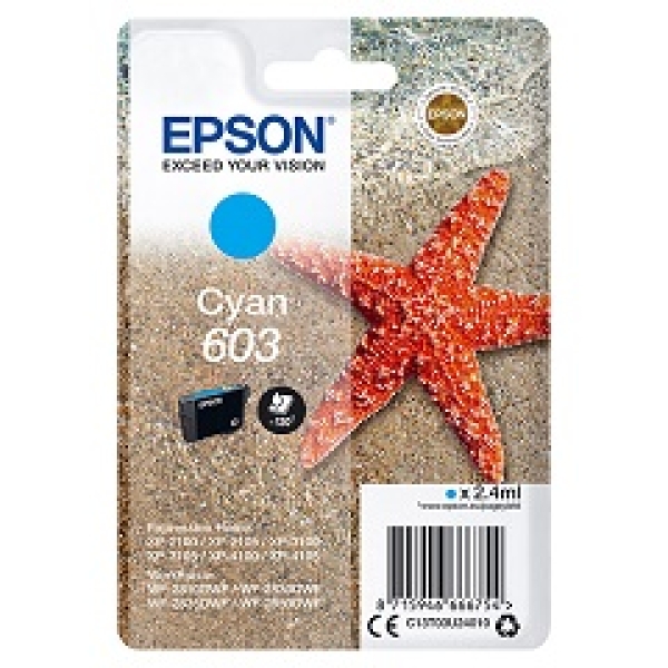 Náplň Epson 603, C13T03U24010 azurová