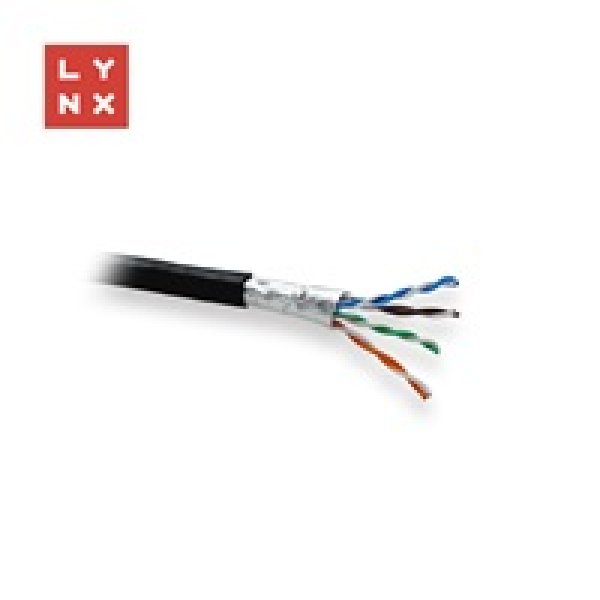LYNX FTP kabel, Cat5e, PE (Fca), 0,5mm, celoměděný, venkovní, černý, box 305m
