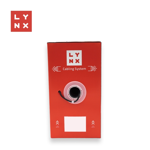 LYNX FTP kabel, Cat5e, PE (Fca), 0,5mm, celoměděný, venkovní, černý, box 305m