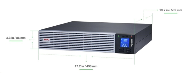 APC Easy UPS On-Line, 2000VA/1800W Li-ion Rack/Tower 2U, 230V, 6 IEC C13 outlets, Intelligent Card Slot, W/ rail kit
