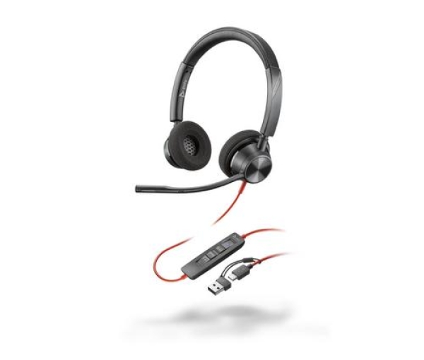 HP Poly Blackwire 3320 náhlavní souprava, MS Teams Certified, USB-C/A adaptér, stereo
