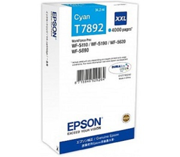Náplň Epson C13T78924010, T7892 (XXL) azurová