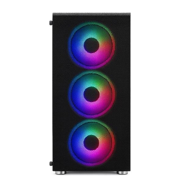 1stCOOL RAINBOW 4, skrinka ATX, zdroj 650W 88+, 4x RGB ventilátor, USB3, čierna