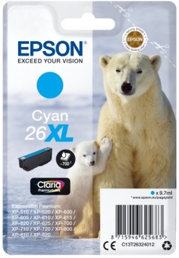Náplň Epson 26XL, C13T26324012 azurová blistr 