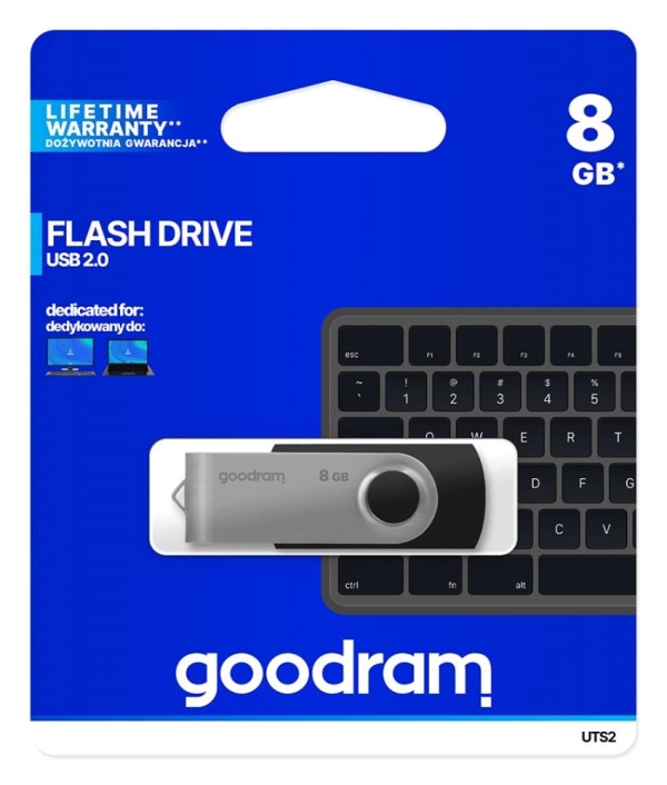 GOODRAM Flash Disk UTS2 8GB USB 2.0, černá