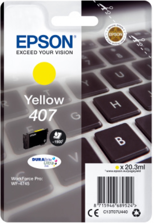Náplň Epson 407, C13T07U440 (L) žlutá 