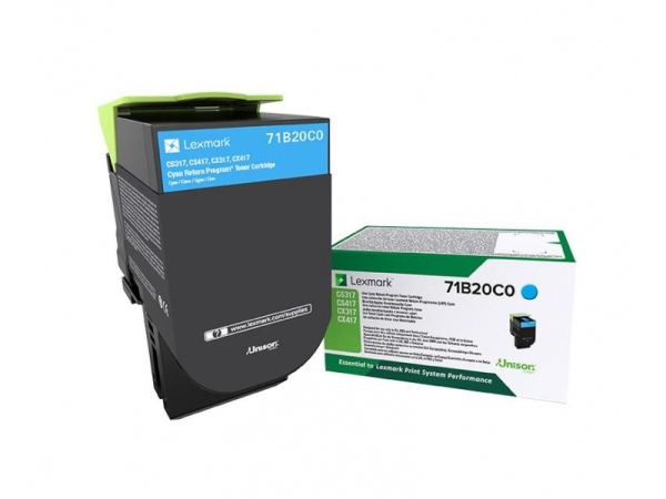 Toner Lexmark 71B20C0 azurový