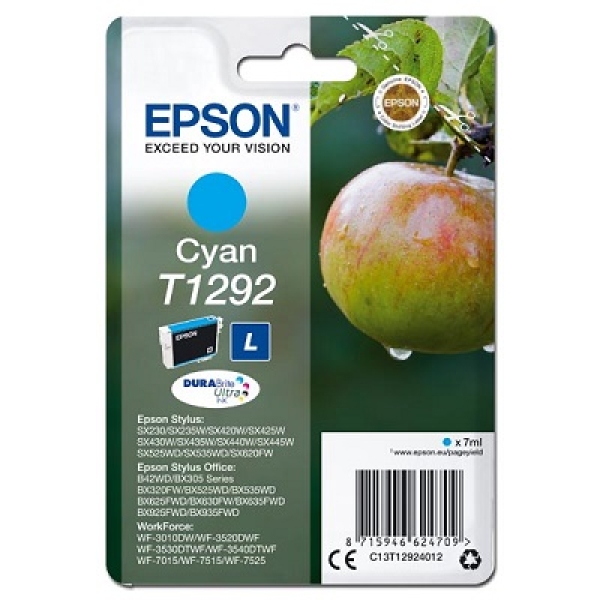 Náplň Epson C13T12924012, T1292 azurová (7 ml)