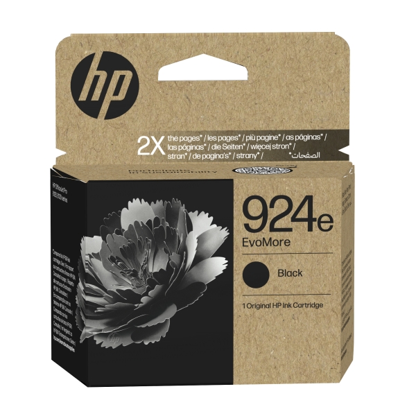 HP 924e EvoMore - 25 ml - cerná - originální - inkoustová cartridge - pro Officejet Pro 8120e, 8130e