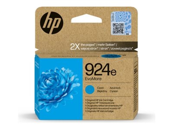 HP 924e EvoMore - 10 ml - azurová - originální - Officejet - inkoustová cartridge - pro Officejet Pro 8120e, 8130e