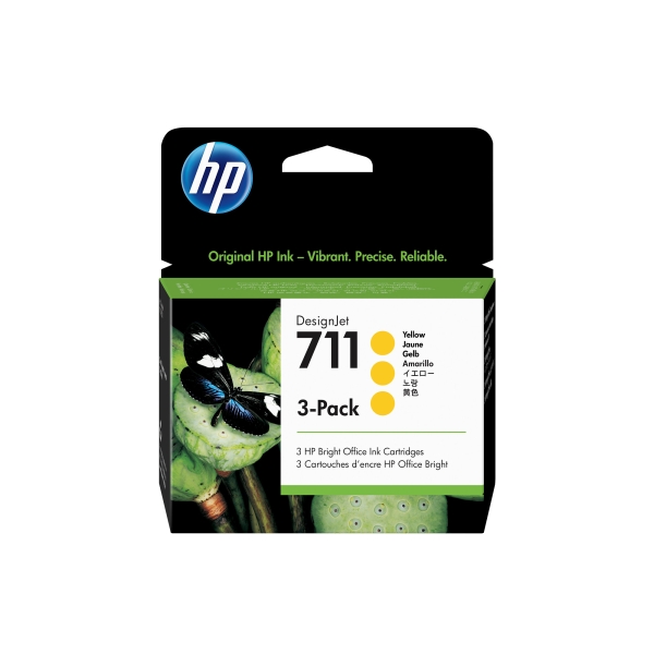 Náplň HP č.711, CZ136A žlutá 3-pack 