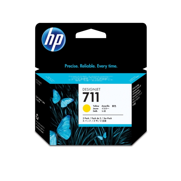 Náplň HP č.711, CZ136A žlutá 3-pack 