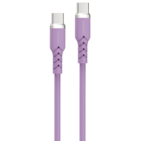 Powerton ENERGY PASTEL EDITION Kabel USB-C, 100W, 1m, silikonový, fialová