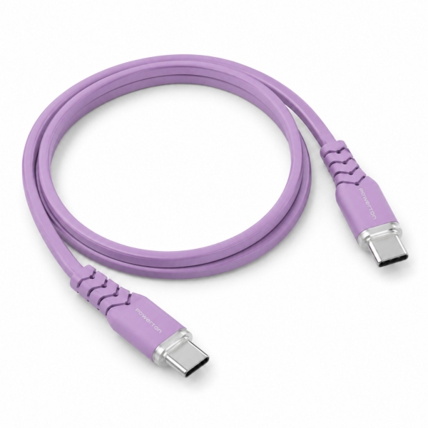 Powerton ENERGY PASTEL EDITION Kabel USB-C, 100W, 1m, silikonový, fialová