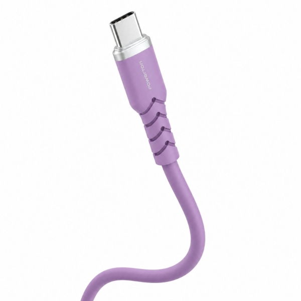 Powerton ENERGY PASTEL EDITION Kabel USB-C, 100W, 1m, silikonový, fialová
