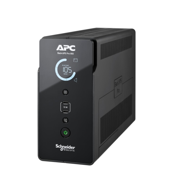 APC Back UPS Pro, 900VA, Tower UPS, 230V, 4x French outlets, AVR, USB-C Charging Ports