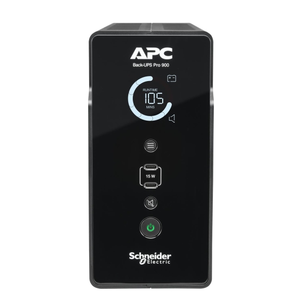 APC Back UPS Pro, 900VA, Tower UPS, 230V, 4x French outlets, AVR, USB-C Charging Ports
