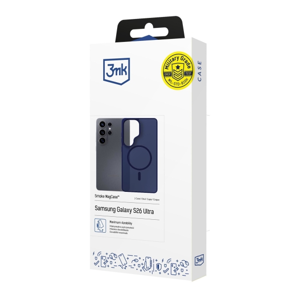 3mk ochranný kryt Smoke MagCase Blue pro Samsung Galaxy S26 Ultra