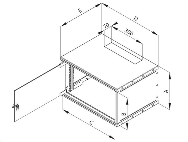 TRITON 19" jednodílný rozvaděč 4U/400mm - rozložený FLAT PACK, černý