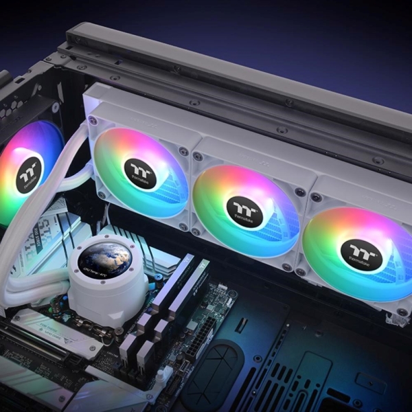 THERMAL TAKE Vodní chladič TH360 V2 Ultra ARGB, 3x120mm ARGB, LGA1851, AM5, bílá