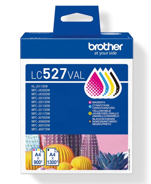 Brother LC527 Value Pack - 4-balení - cerná, žlutá, azurová, purpurová - originální - závesný box - inkoustová cartridge - pro Brother MFC-J4350DW, MFC-J4550DW