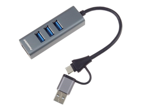 PremiumCord Hub 5G SuperSpeed, USB-C a USB-A na 4x USB-A 3.2 Gen 1