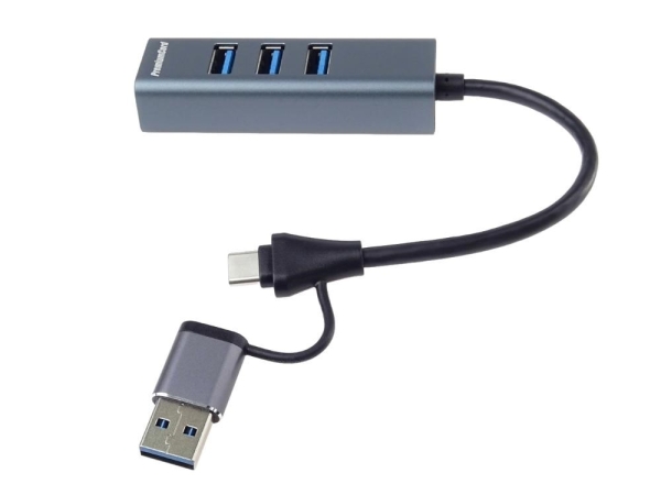 PremiumCord Hub 5G SuperSpeed, USB-C a USB-A na 4x USB-A 3.2 Gen 1