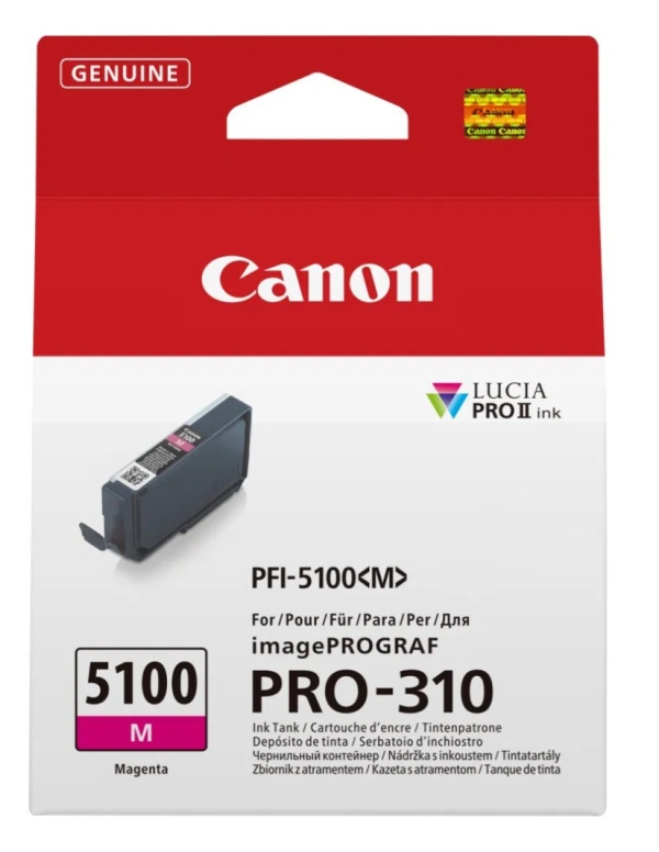 Canon PFI-5100 M - 14.4 ml - purpurová - originální - závesný box - inkoustový zásobník - pro imagePROGRAF PRO-310