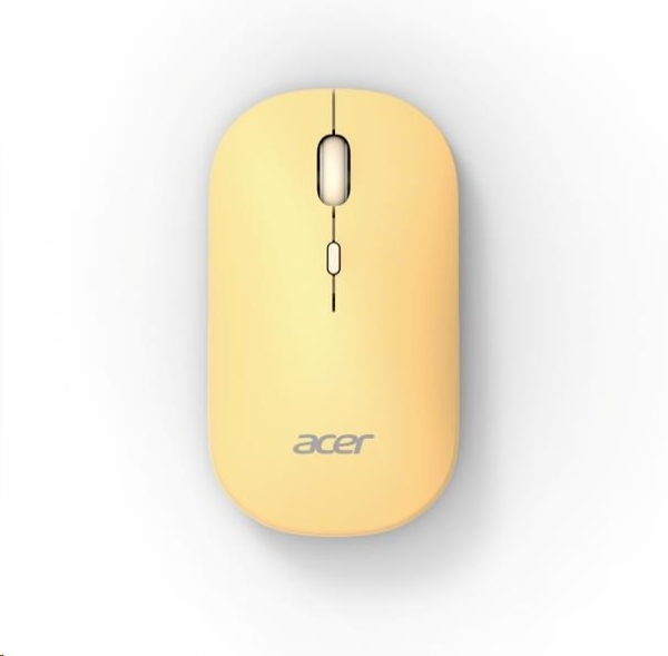 ACER Myš Wireless Mouse AMR130 Yellow - Dual mode 2.4GHz + BT 5.2, 4 tlačítka, 800/1200/1600 dpi, USB Polling rate 125Hz