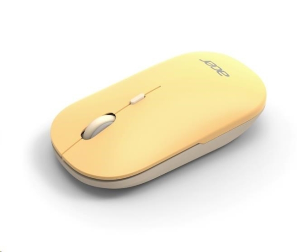 ACER Myš Wireless Mouse AMR130 Yellow - Dual mode 2.4GHz + BT 5.2, 4 tlačítka, 800/1200/1600 dpi, USB Polling rate 125Hz