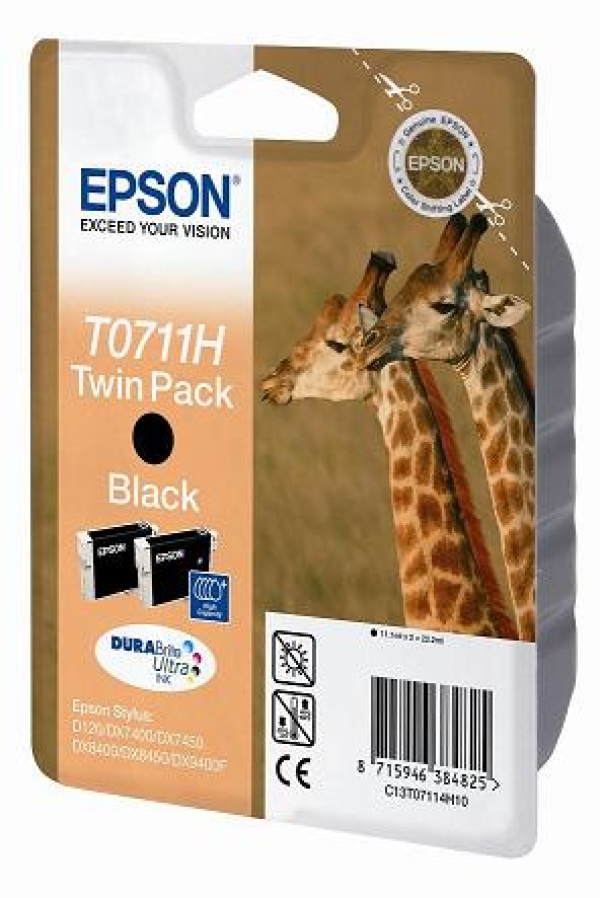Náplň Epson T0711H10 twinpack černá blistr