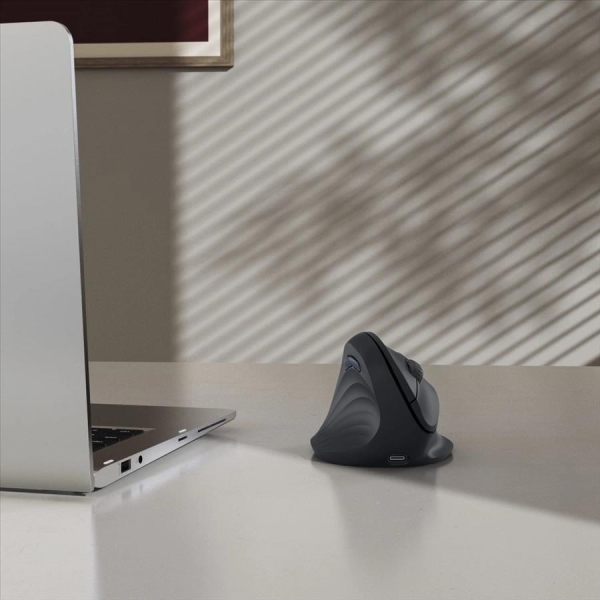 Hama vertikální ergonomická bezdrátová myš EWM-600L, pro leváky, nabíjecí, Multi Device