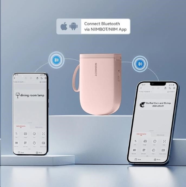 Niimbot Tiskárna štítků D11-H Smart, růžová + role štítků 160 ks