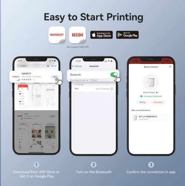 Niimbot Tiskárna štítků D11-H Smart, růžová + role štítků 160 ks