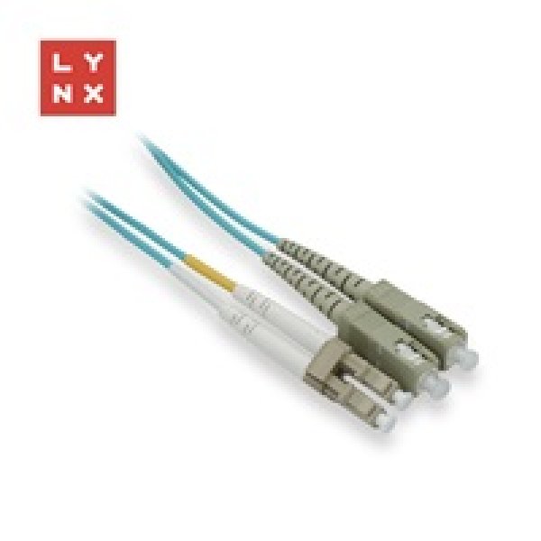LYNX duplexní patch kabel MM, OM3, LC/SC, 50/125µm, 0,5m