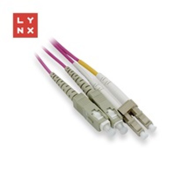 LYNX duplexní patch kabel MM, OM4, LC/SC, 50/125µm, 15m