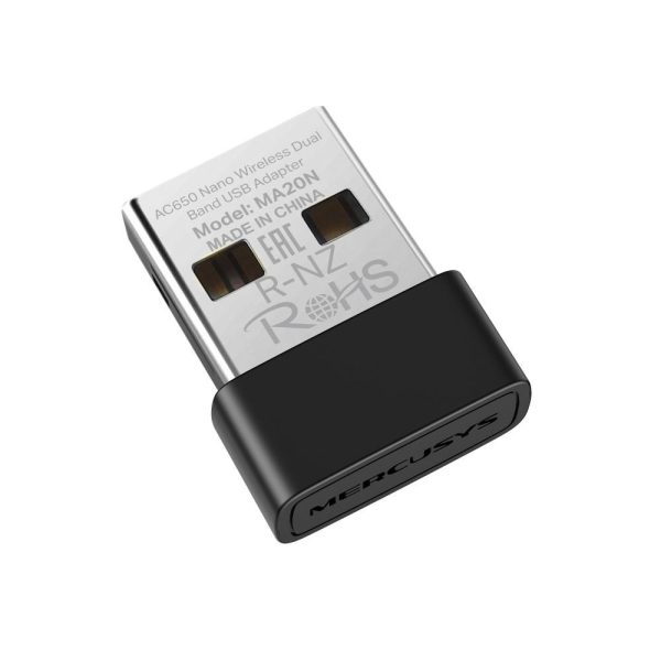 MERCUSYS MA20N WiFi5 USB nano adapter (AC650,2,4GHz/5GHz,USB2.0)