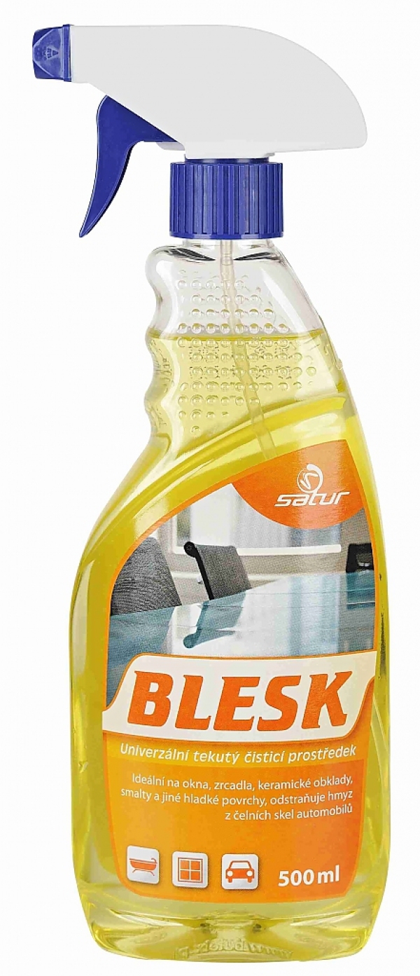 SATUR BLESK 500ml s rozprašovačem na okna, autoskla