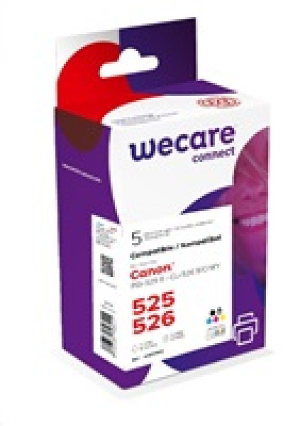 WECARE ARMOR cartridge pro CANON iP 4850 Sada černá/black+C+M+Y+K (PGI-525+CLI-526B/C/M/Y) 1x20ml/ 4x10,5ml