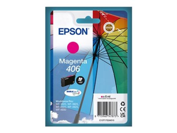 Epson 406 - 6 ml - purpurová - originální - blistr - inkoustová cartridge
