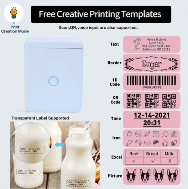 Niimbot Tiskárna štítků D110-M Smart, modrá + role štítků 160 ks