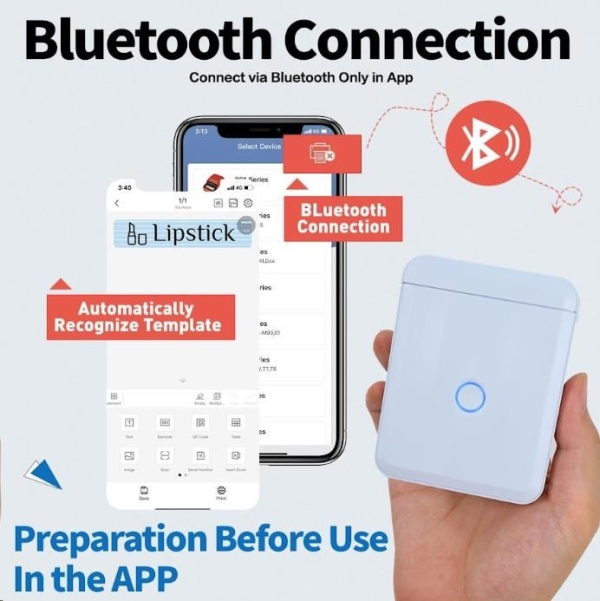 Niimbot Tiskárna štítků D110-M Smart, modrá + role štítků 160 ks