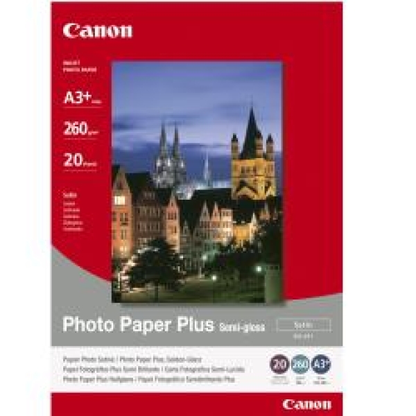 Canon Photo Paper Plus SG-201 - Pololesklý - A3 plus (329 x 423 mm) - 260 g/m2 - 20 listy fotografický papír - pro i9950; PIXMA iX4000, iX5000, iX7000, PRO-1, PRO-10, PRO-100, Pro9000