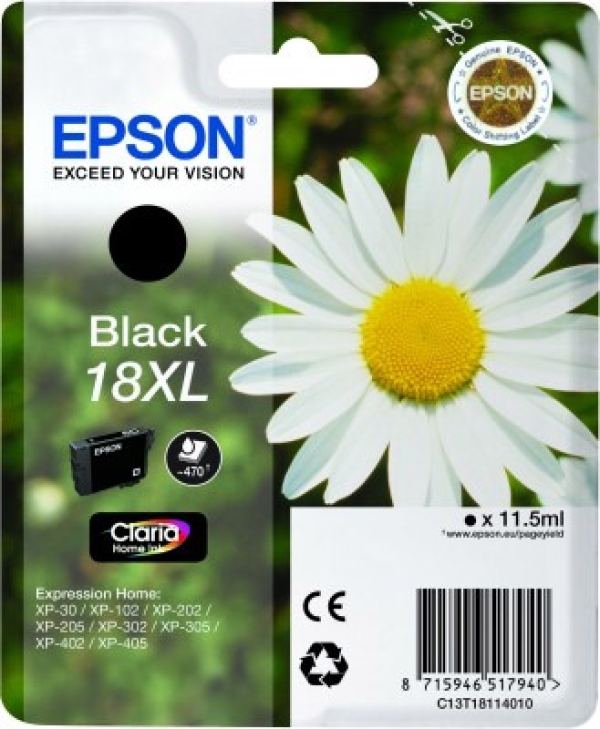 Náplň Epson 18XL, C13T18114012 černá 