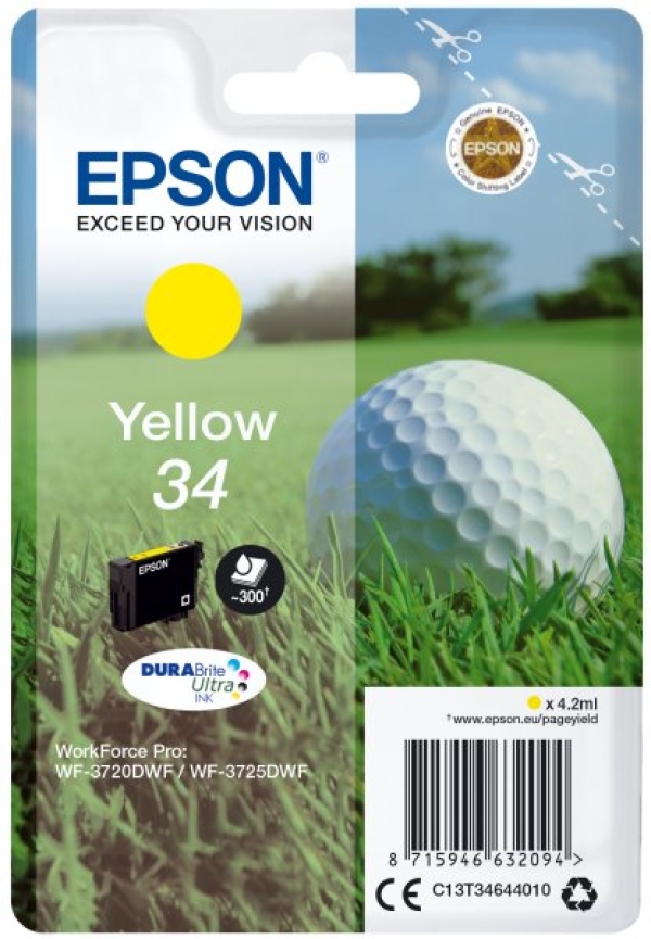 Náplň Epson 34, C13T34644010 žlutá 