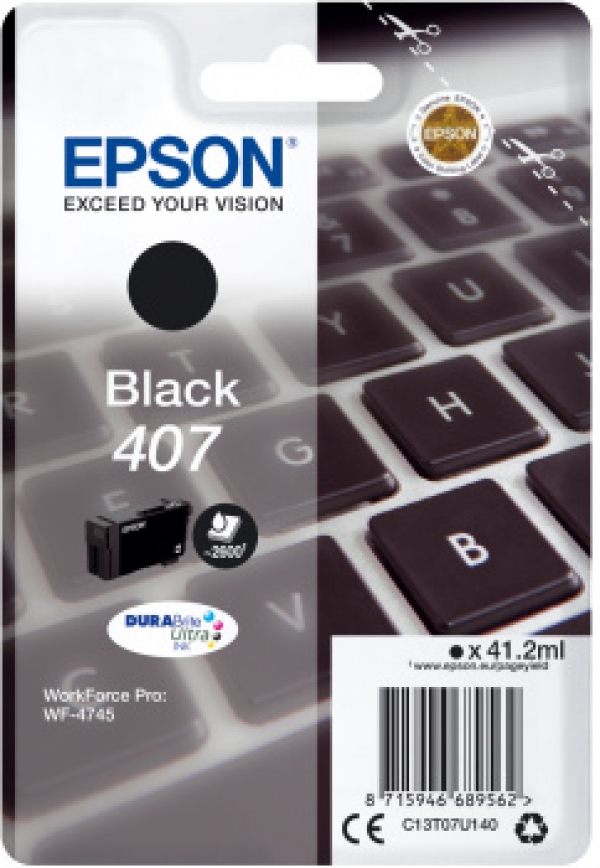 Náplň Epson 407, C13T07U140 (L) černá 