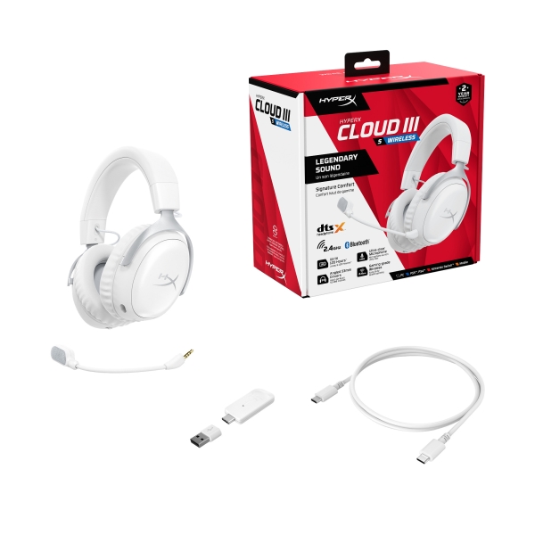 HyperX Cloud III S Wireless White Gaming Headset